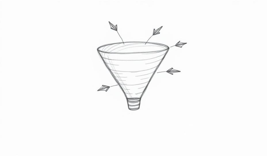 Full-Funnel Optimization sketch illustration